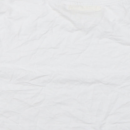 Womens UK Size S Pull&Bear White Basic T-Shirt