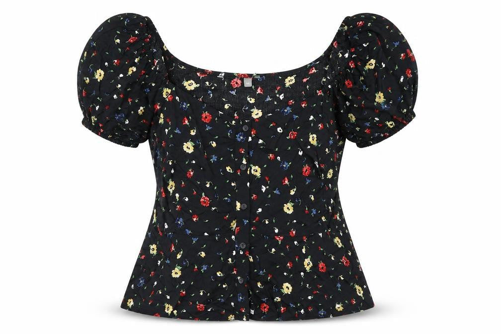 Womens UK Size 12 Dorothy Perkins Black Basic Button-Up