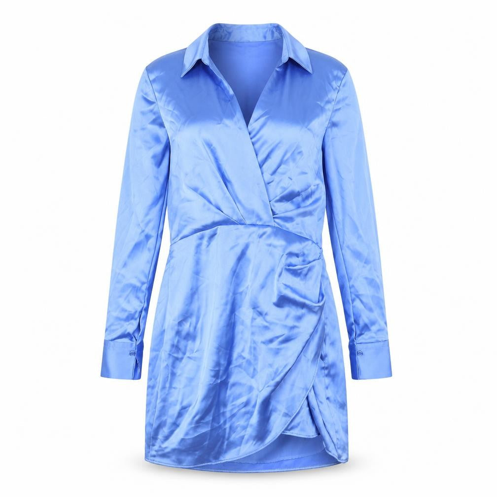 Zara Womens Blue Polyester A-Line Size S Collared Zip