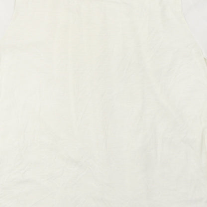 French Connection Womens White Polyester Basic Blouse Size S Round Neck - Pleat Neckline