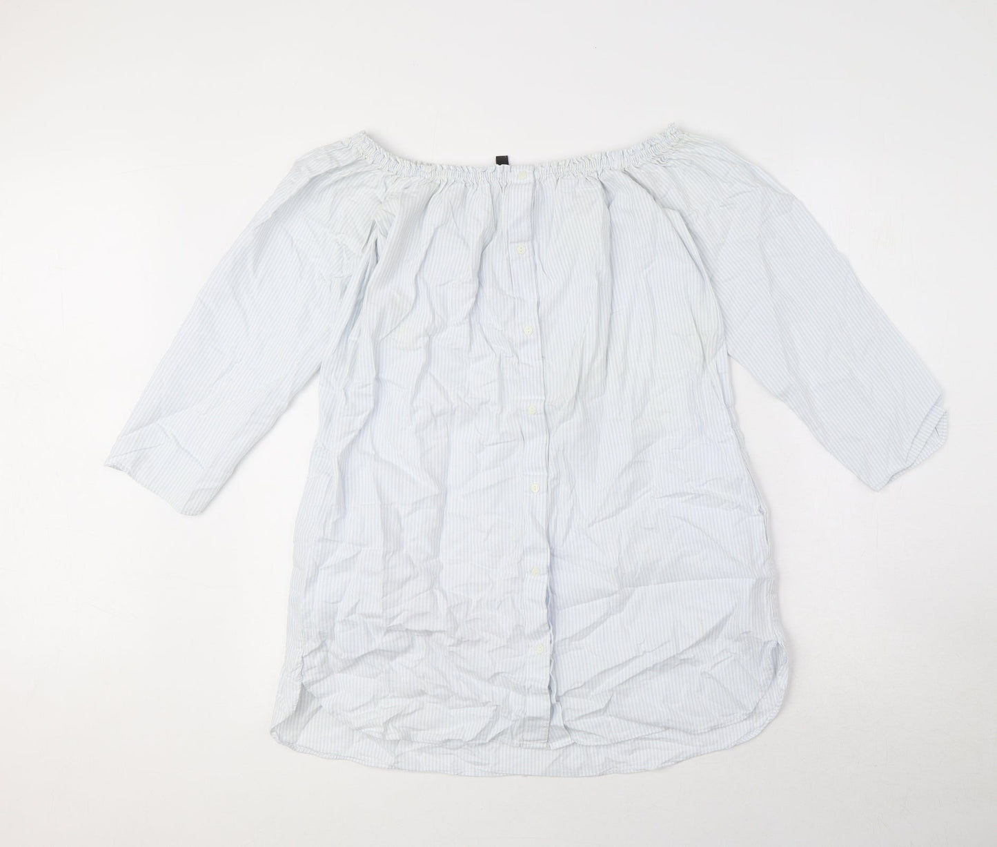 Womens UK Size XS Zara Blue Basic Button-Up