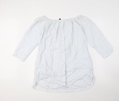 Womens UK Size XS Zara Blue Basic Button-Up