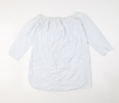 Womens UK Size XS Zara Blue Basic Button-Up
