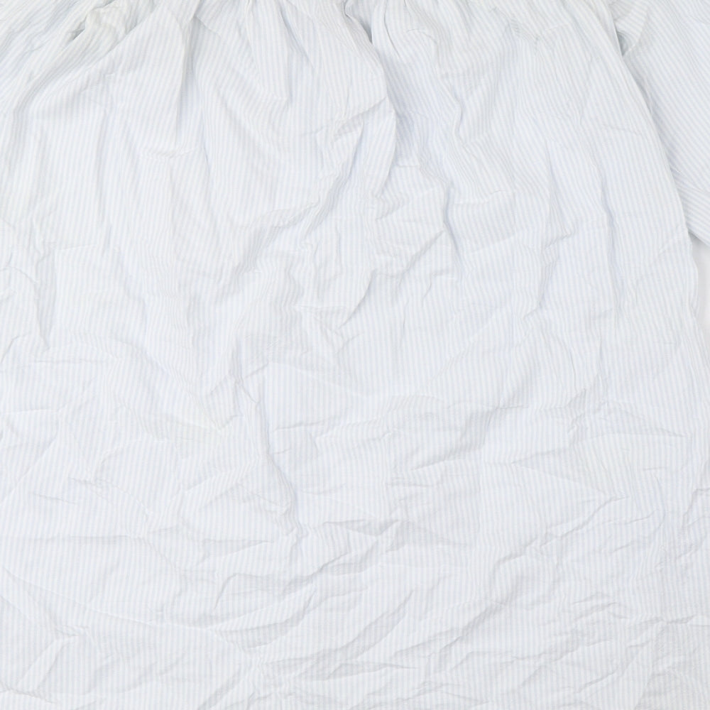 Womens UK Size XS Zara Blue Basic Button-Up