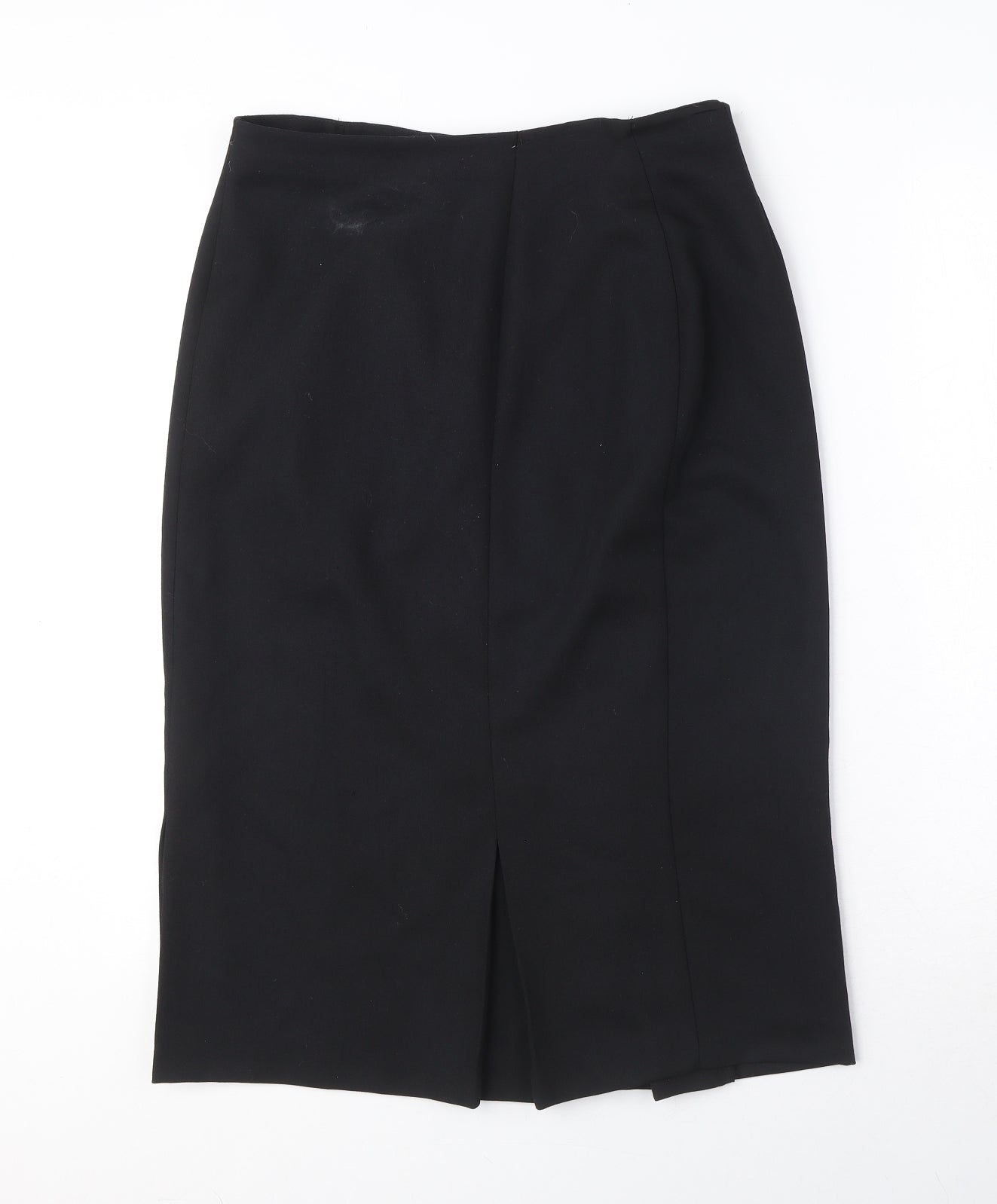 Marks and Spencer Womens Black Polyester A-Line Skirt Size 14 Zip