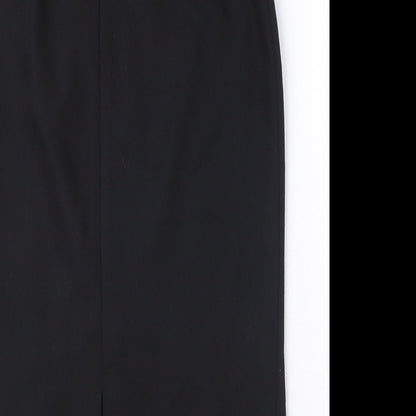 Marks and Spencer Womens Black Polyester A-Line Skirt Size 14 Zip