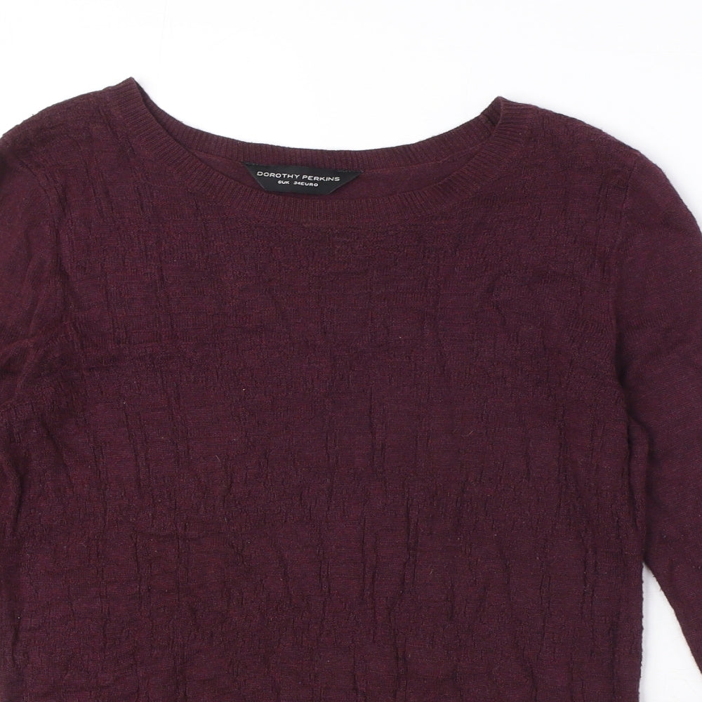 Womens UK Size 6 Dorothy Perkins Purple Pullover Jumper