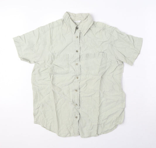 Womens UK Size 12 Marks and Spencer Green Basic Button-Up