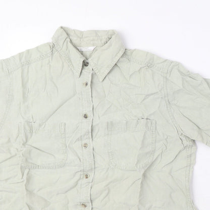 Womens UK Size 12 Marks and Spencer Green Basic Button-Up