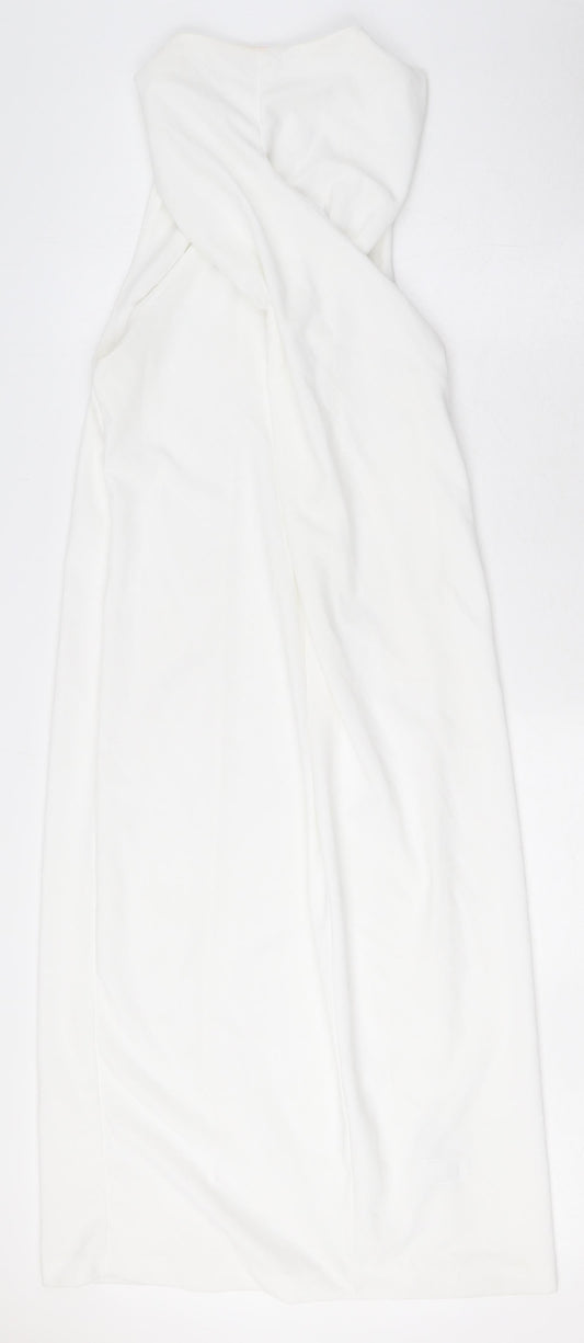 Zara Womens White Polyester Maxi Size S Off the Shoulder Pullover