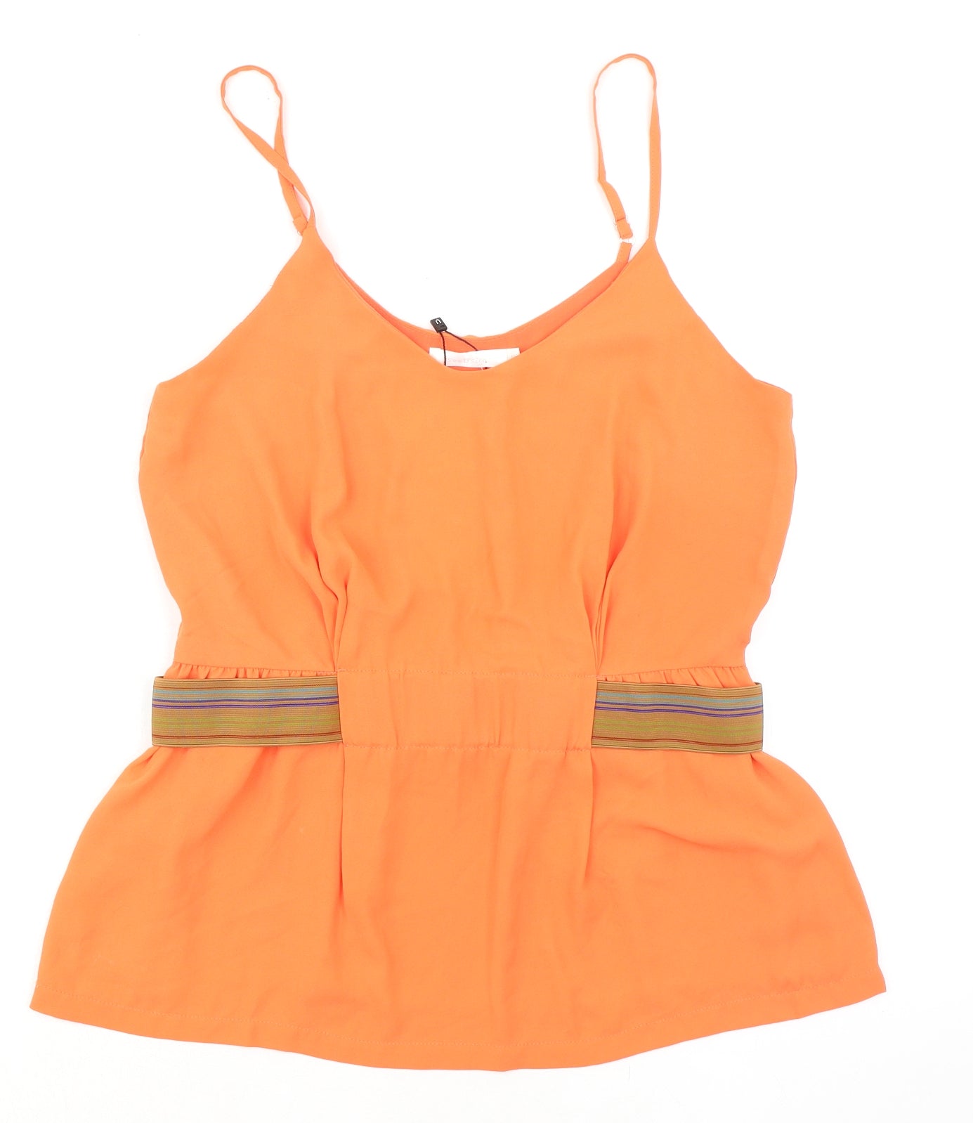 See U Soon Womens Orange Polyester Camisole Tank Size M Scoop Neck
