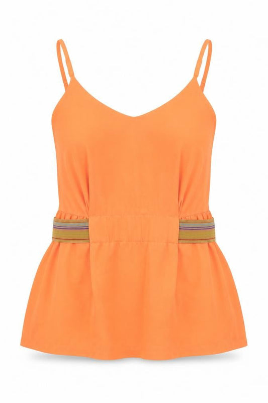See U Soon Womens Orange Polyester Camisole Tank Size M Scoop Neck