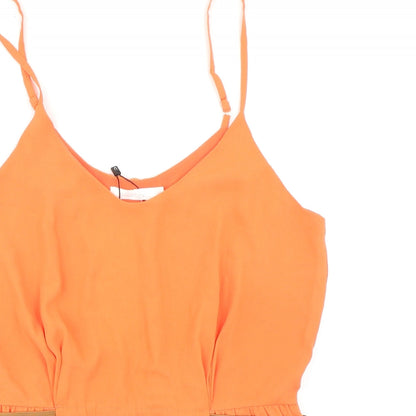 See U Soon Womens Orange Polyester Camisole Tank Size M Scoop Neck