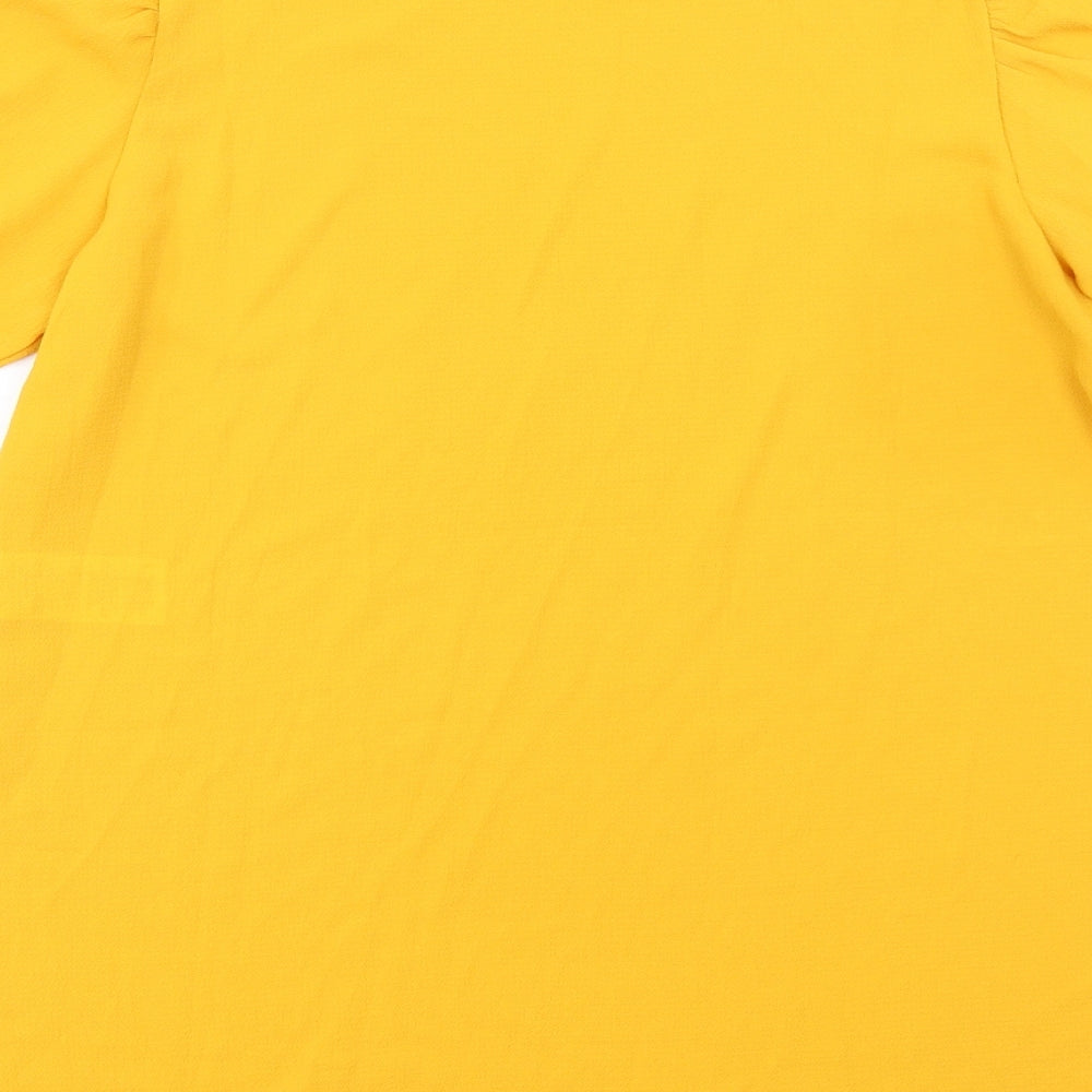 Womens UK Size 10 Quiz Yellow Basic T-Shirt