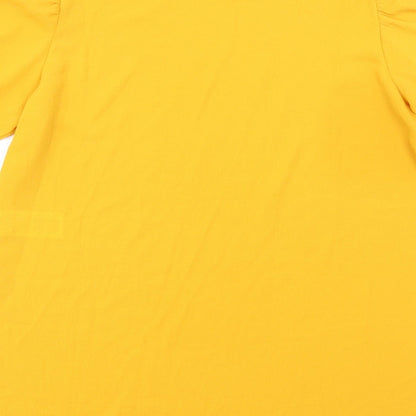 Womens UK Size 10 Quiz Yellow Basic T-Shirt