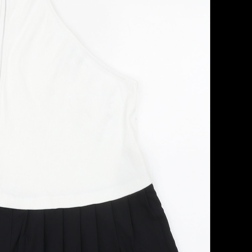 Womens UK Size S Zara Black Basic Tank