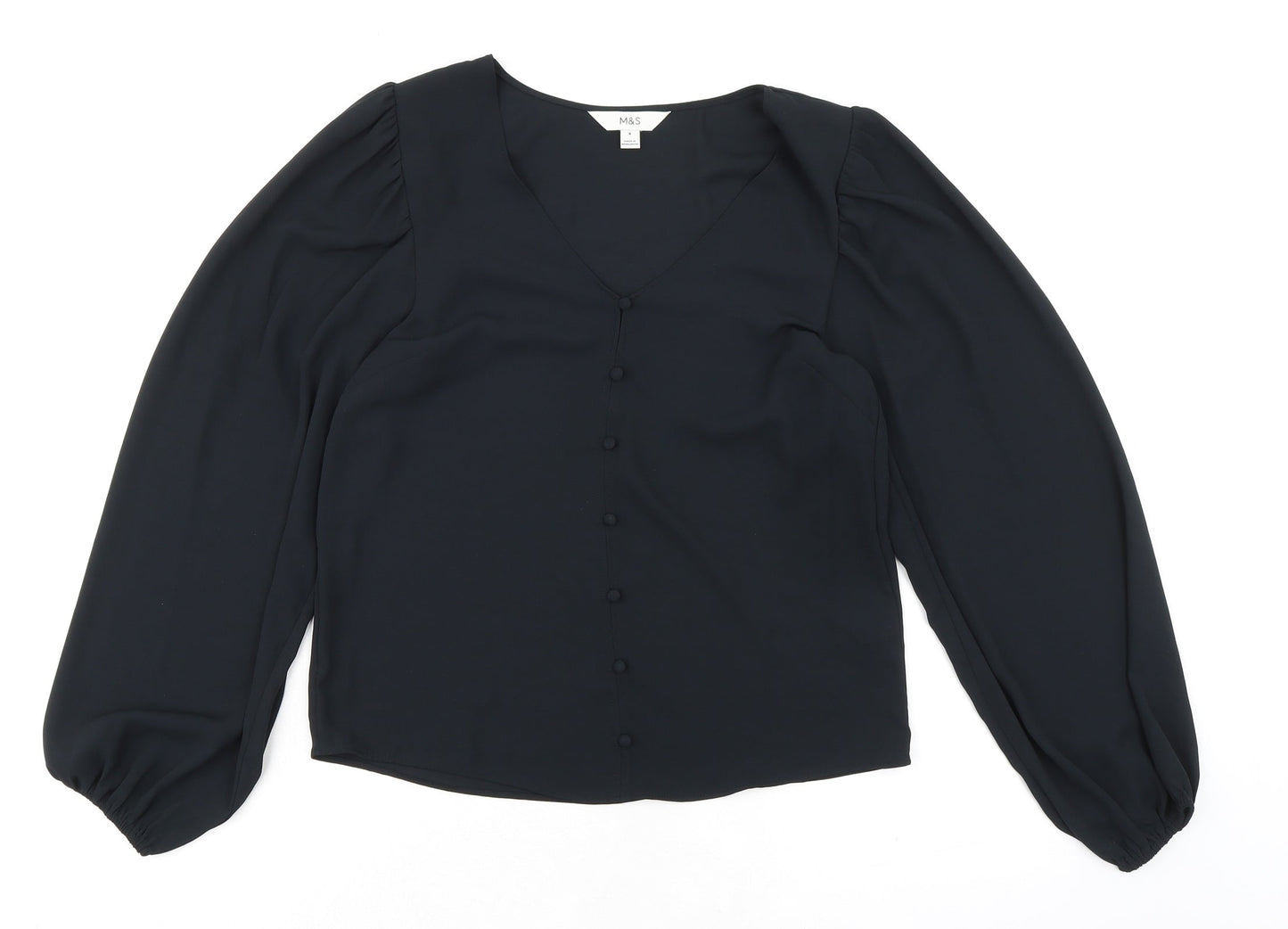 Womens UK Size 8 Marks and Spencer Black Basic Blouse