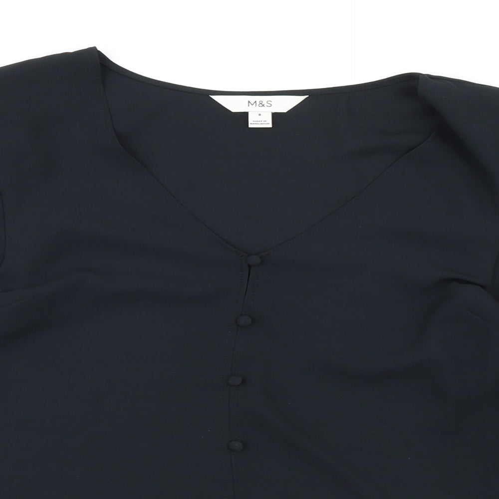 Womens UK Size 8 Marks and Spencer Black Basic Blouse