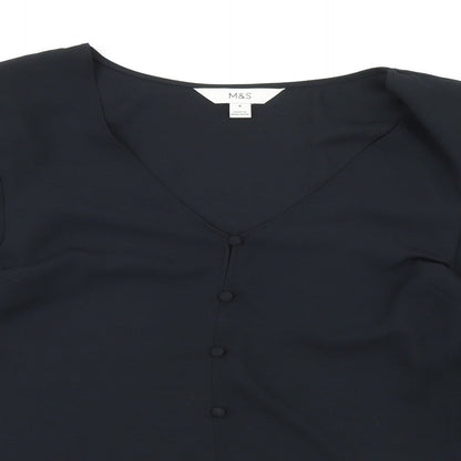 Womens UK Size 8 Marks and Spencer Black Basic Blouse