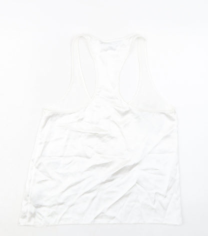 Womens UK Size M Zara White Basic Tank
