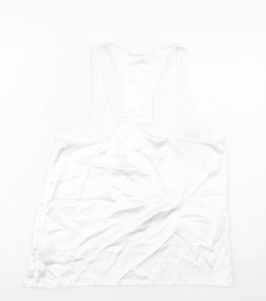 Womens UK Size M Zara White Basic Tank