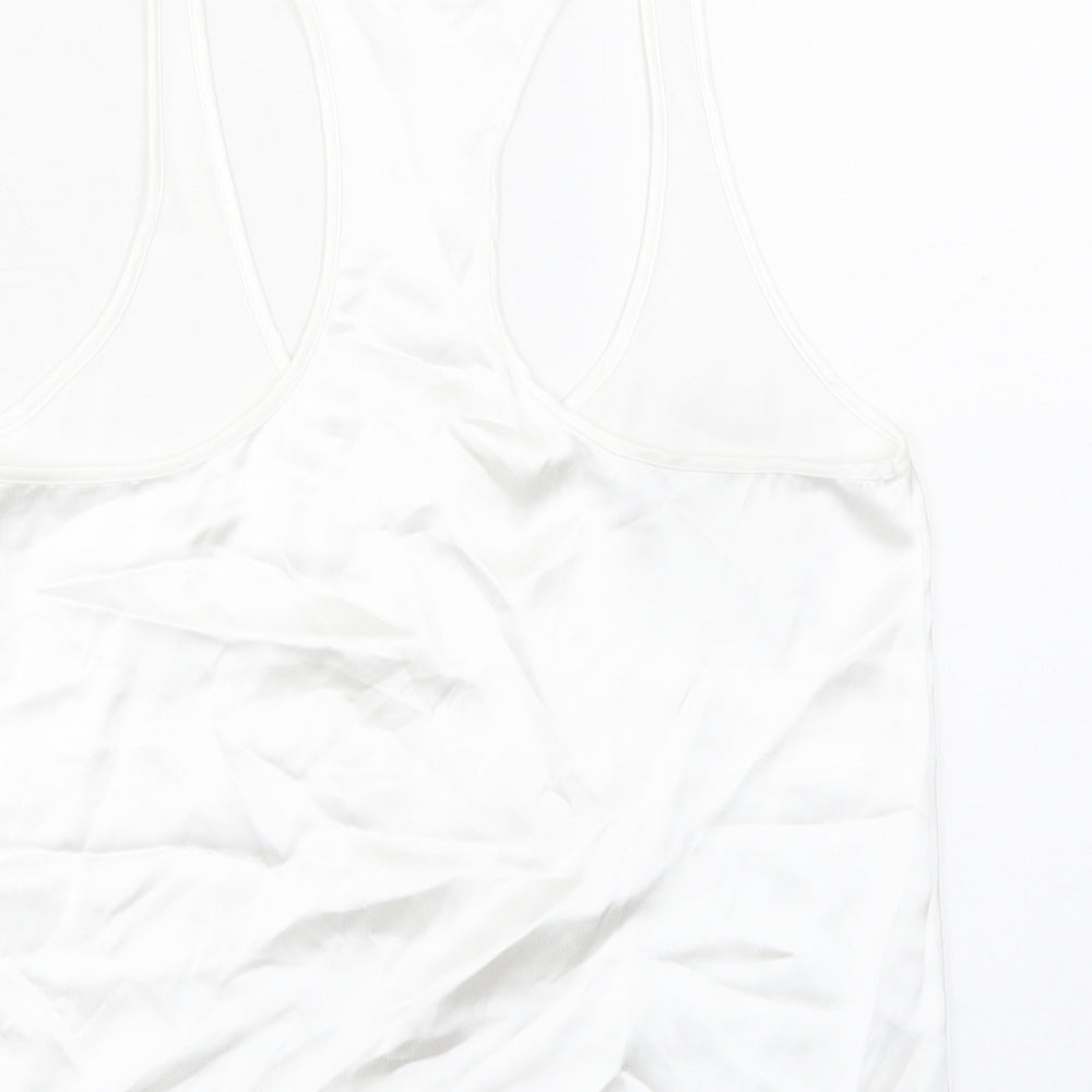 Womens UK Size M Zara White Basic Tank