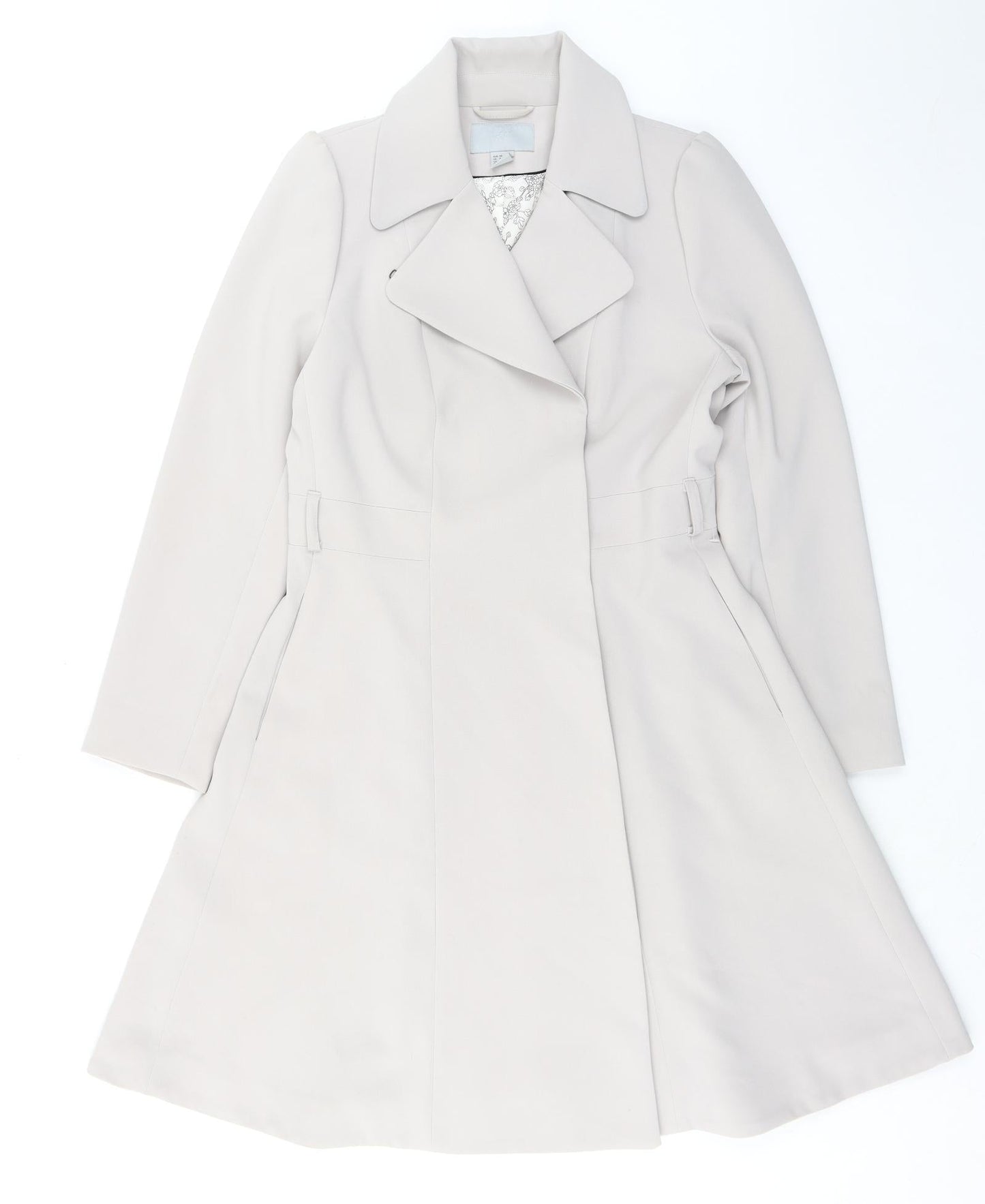 Womens UK Size 10 H&M Grey Overcoat