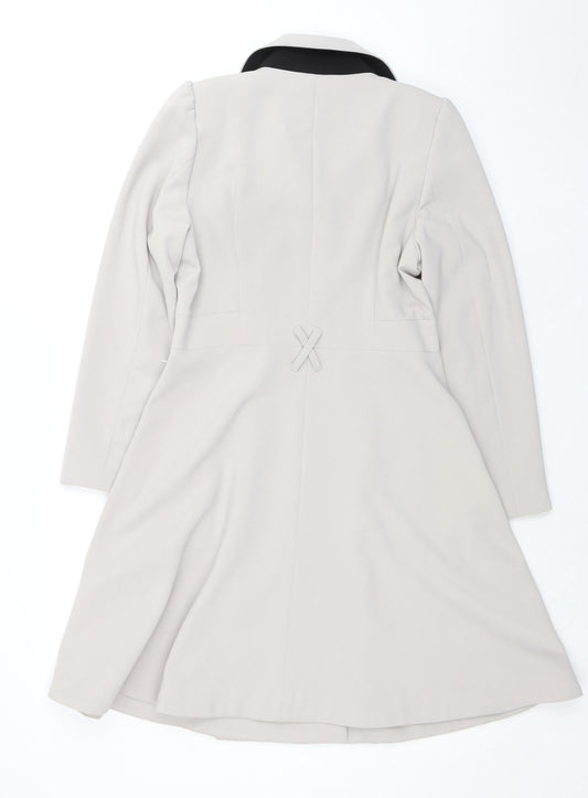 Womens UK Size 10 H&M Grey Overcoat