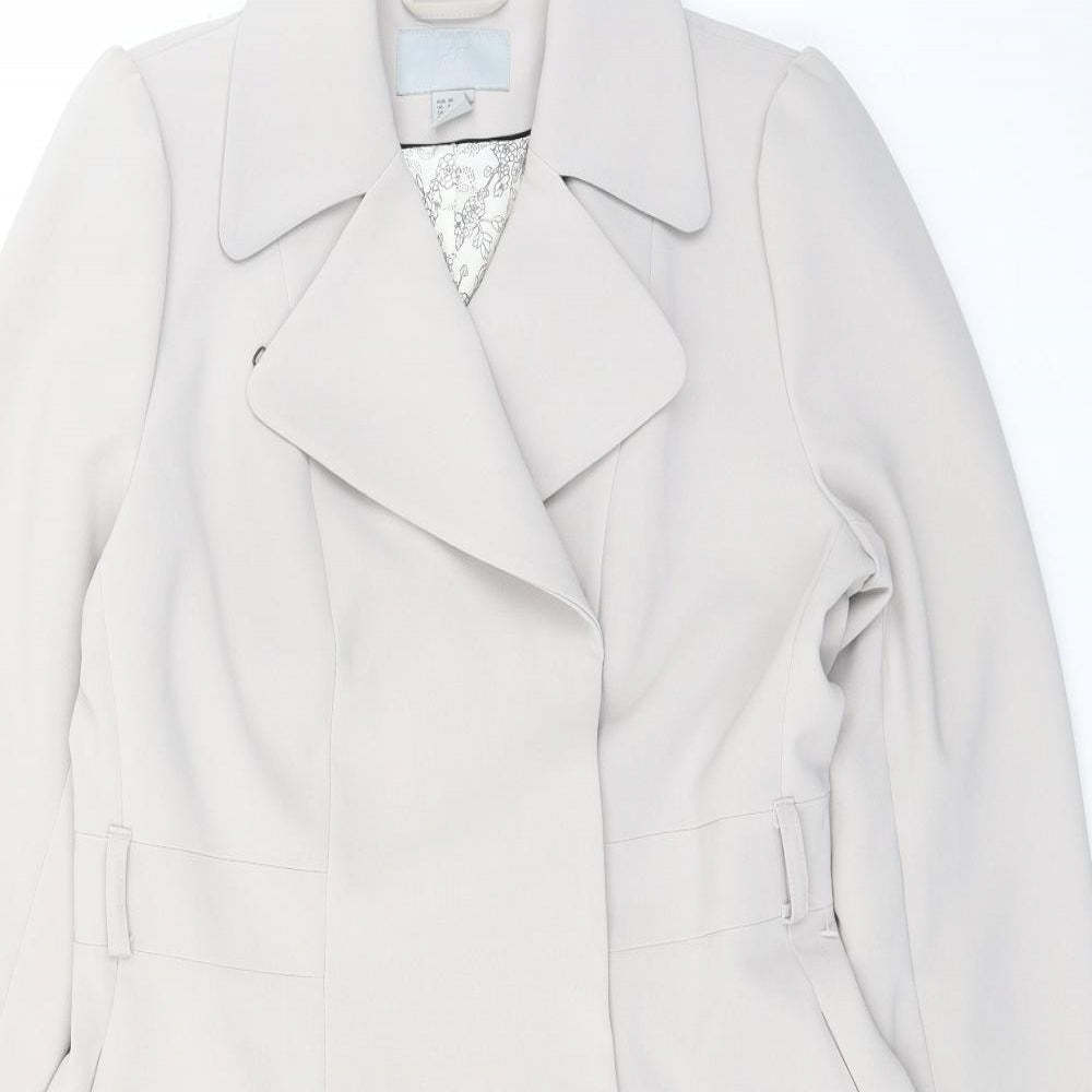 Womens UK Size 10 H&M Grey Overcoat