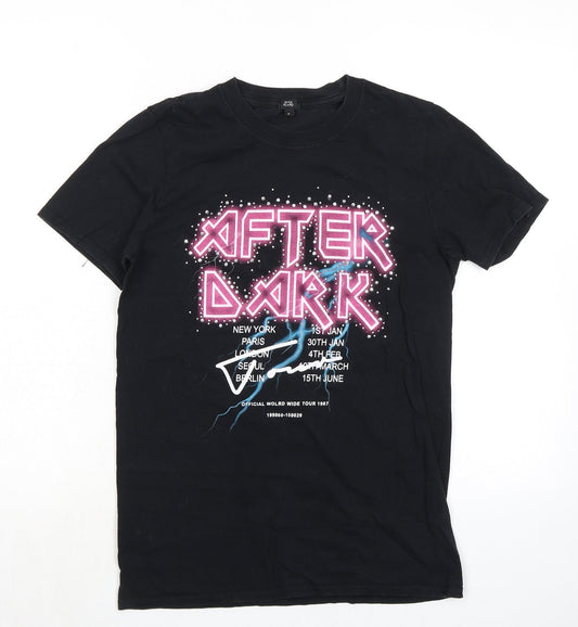 Womens UK Size 8 River Island Black Basic T-Shirt