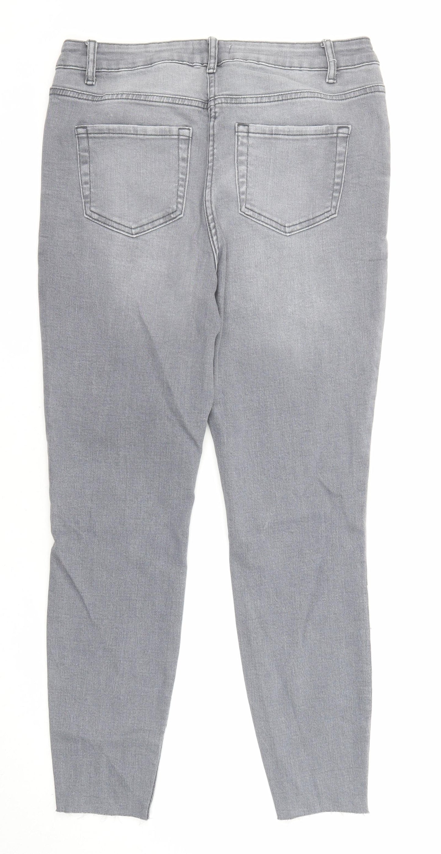 Womens UK Size 14 Papaya Regular Fit Skinny Grey Jeans