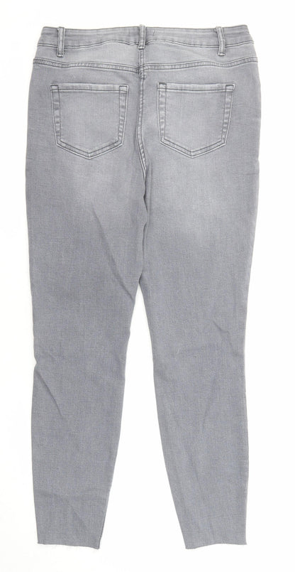 Womens UK Size 14 Papaya Regular Fit Skinny Grey Jeans