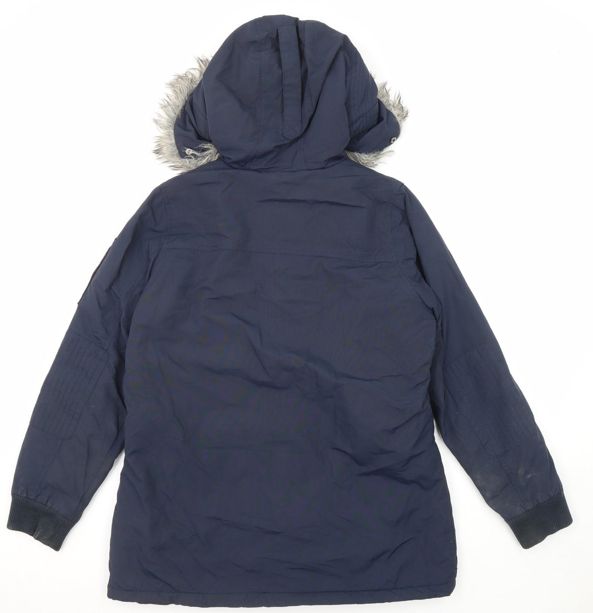 Brookhaven Womens Blue Parka Coat Size 12 Zip