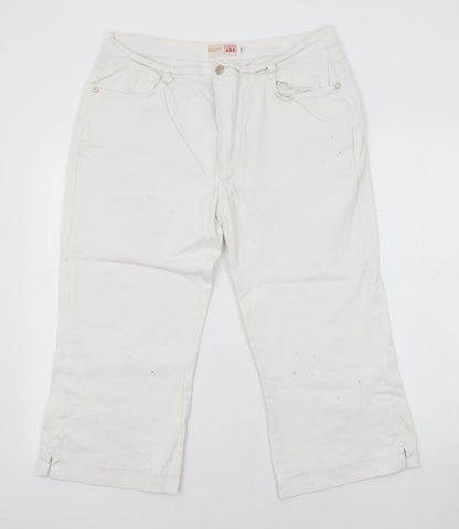 Stephen Womens White Cotton Cropped Jeans Size 30 in Regular Zip