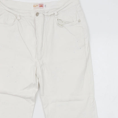Stephen Womens White Cotton Cropped Jeans Size 30 in Regular Zip