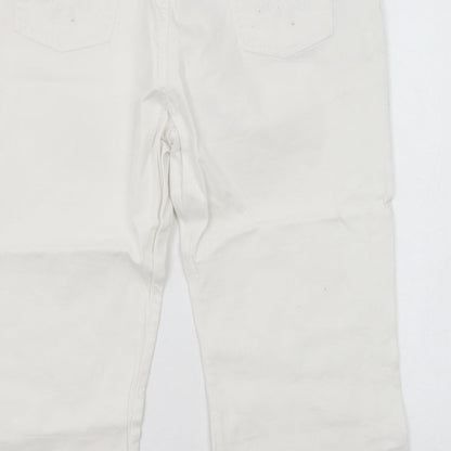 Stephen Womens White Cotton Cropped Jeans Size 30 in Regular Zip