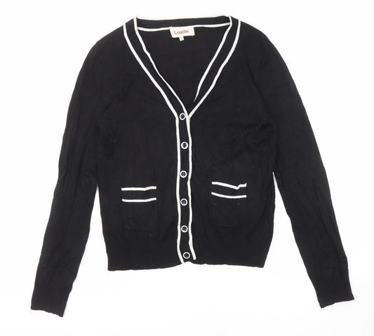 Womens UK Size 12 Louche Black Cardigan Jumper