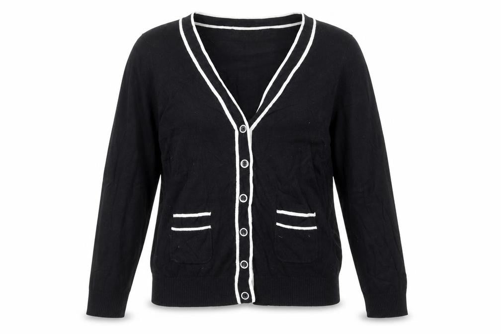 Womens UK Size 12 Louche Black Cardigan Jumper