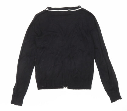 Womens UK Size 12 Louche Black Cardigan Jumper