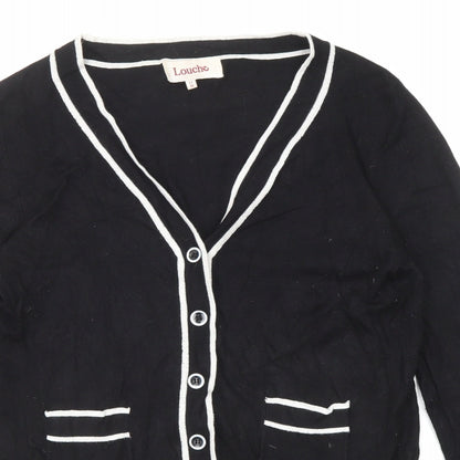 Womens UK Size 12 Louche Black Cardigan Jumper