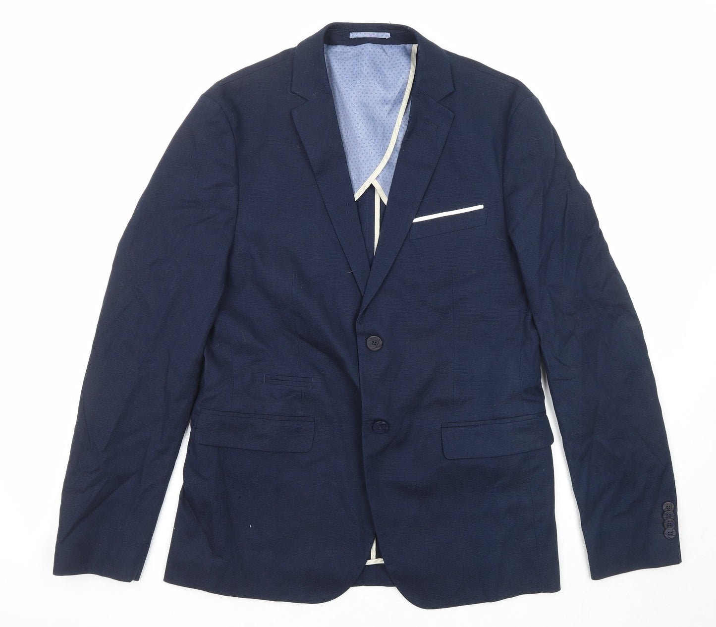 Sonny Bono Mens Blue Cotton Jacket Suit Jacket Size 50 Regular