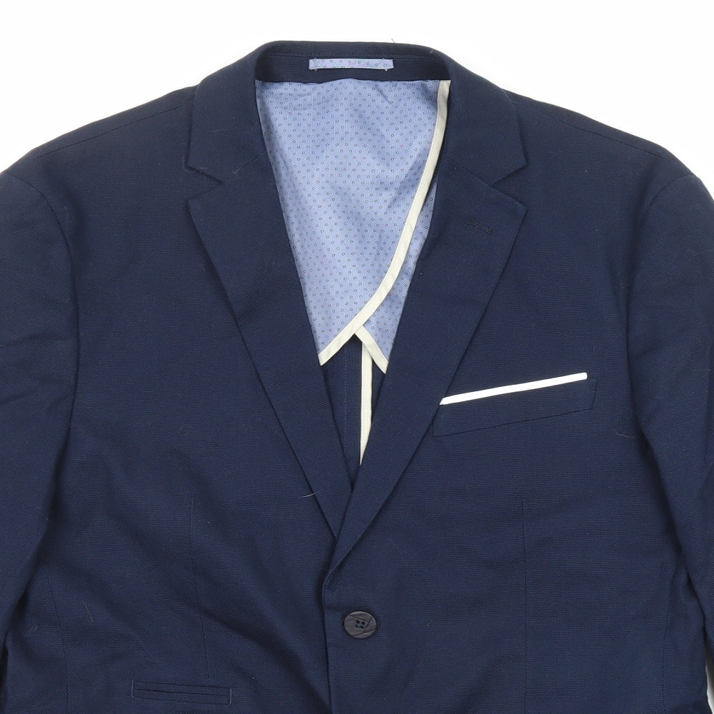 Sonny Bono Mens Blue Cotton Jacket Suit Jacket Size 50 Regular