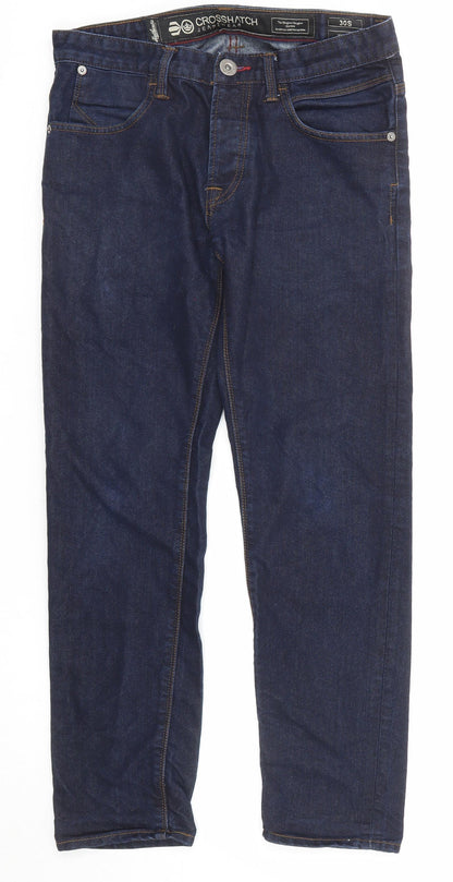 Crosshatch Mens Blue Cotton Straight Jeans Size 30 in L27 in Regular Zip