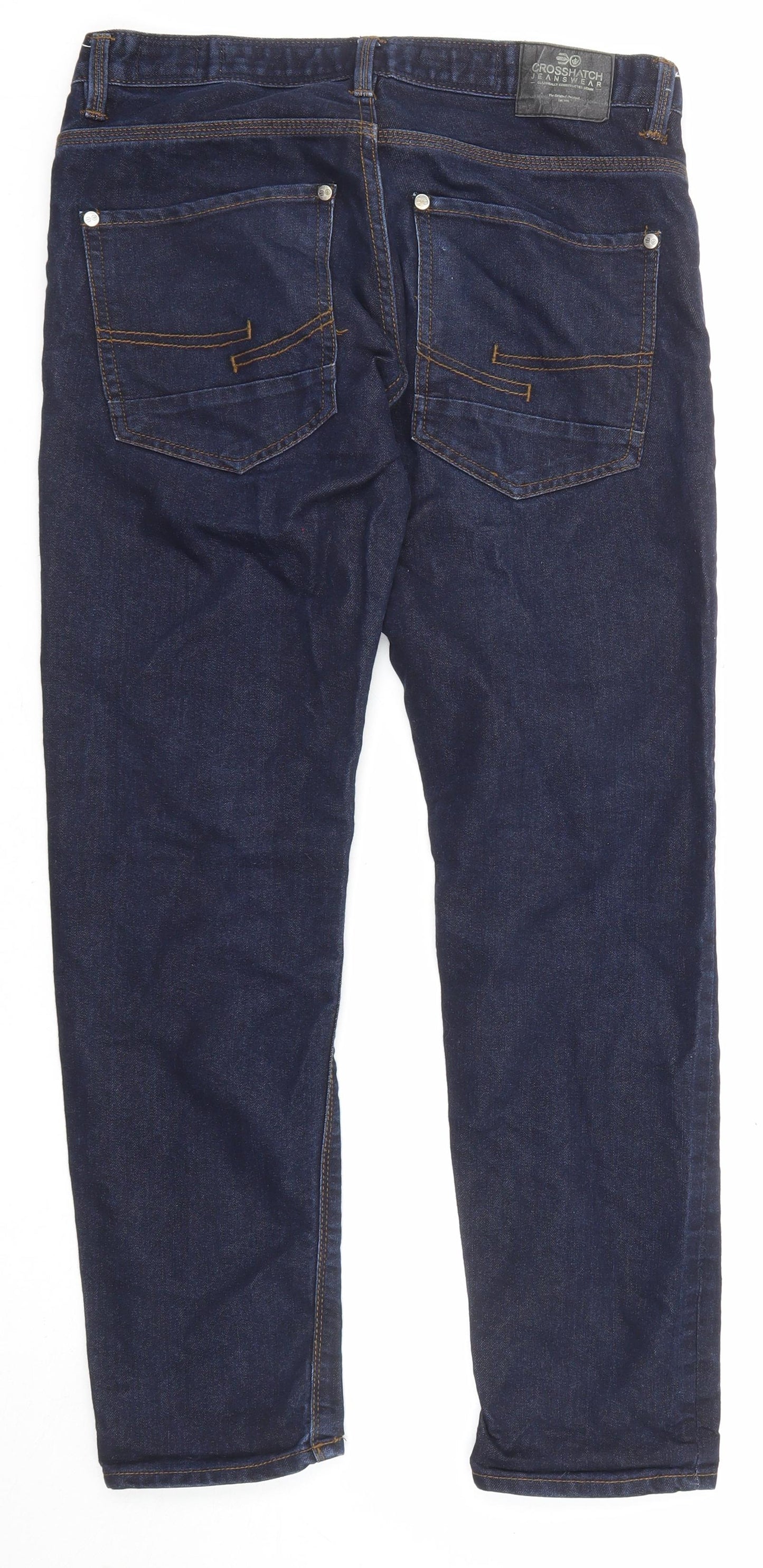 Crosshatch Mens Blue Cotton Straight Jeans Size 30 in L27 in Regular Zip