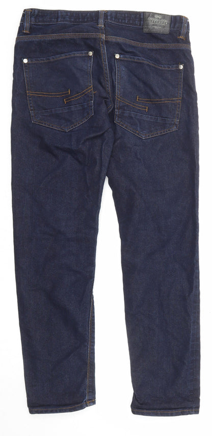 Crosshatch Mens Blue Cotton Straight Jeans Size 30 in L27 in Regular Zip