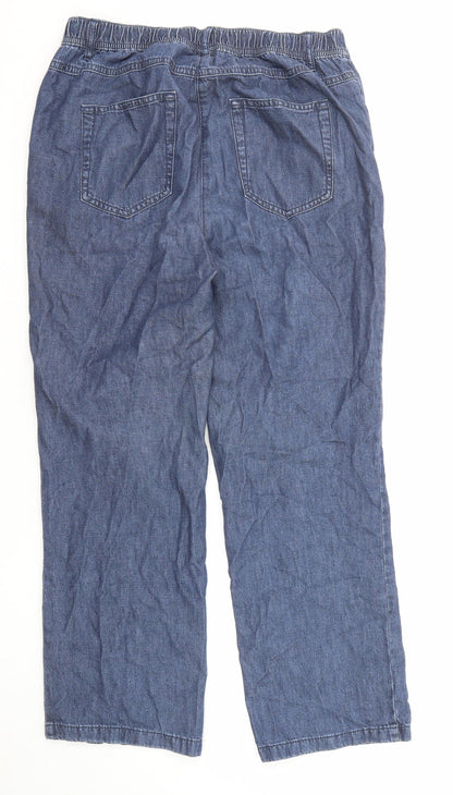 Damart Womens Blue Cotton Tapered Jeans Size 12 L26 in Regular