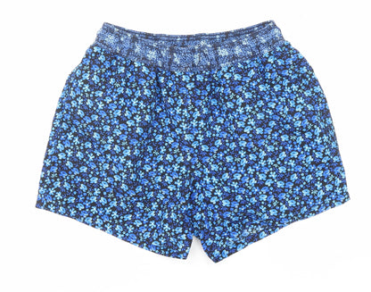 Topman Mens Blue Floral Polyester Sweat Shorts Size S Regular