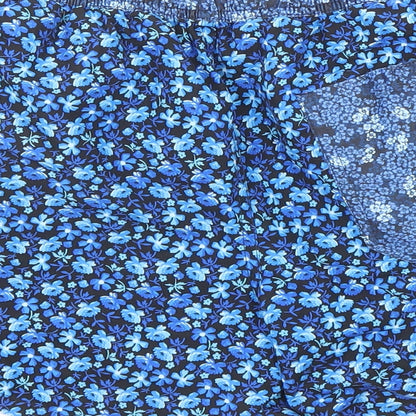 Topman Mens Blue Floral Polyester Sweat Shorts Size S Regular