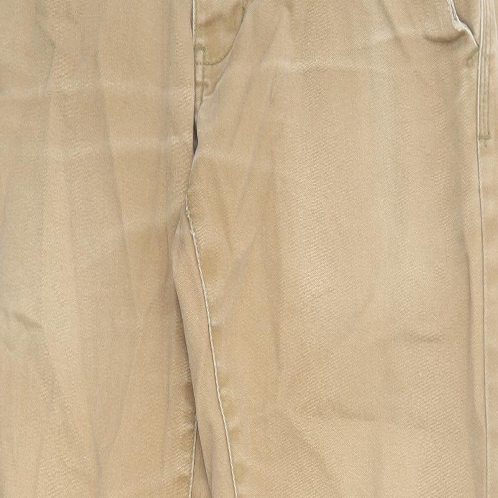 Red Herring Mens Beige Cotton Trousers Size 30 in L29 in Regular Zip