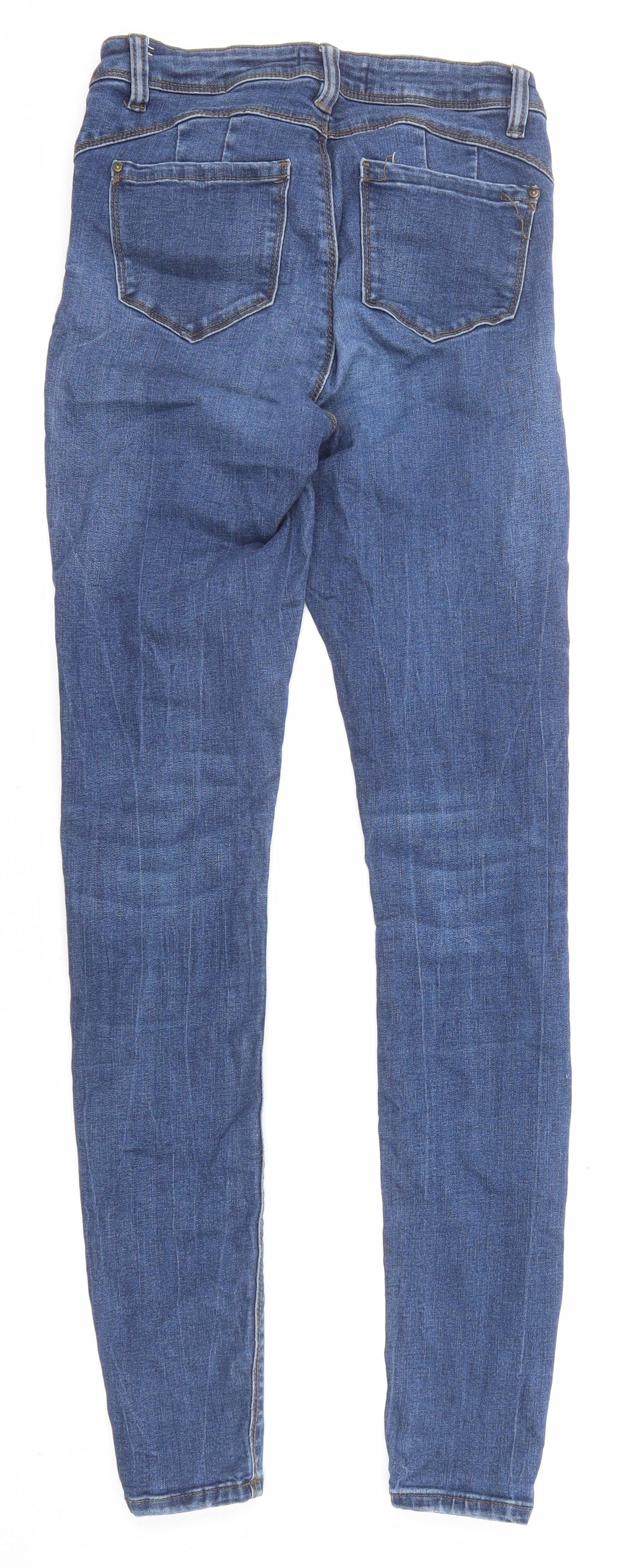 Denim & Co. Womens Blue Cotton Skinny Jeans Size 10 L31 in Regular Zip